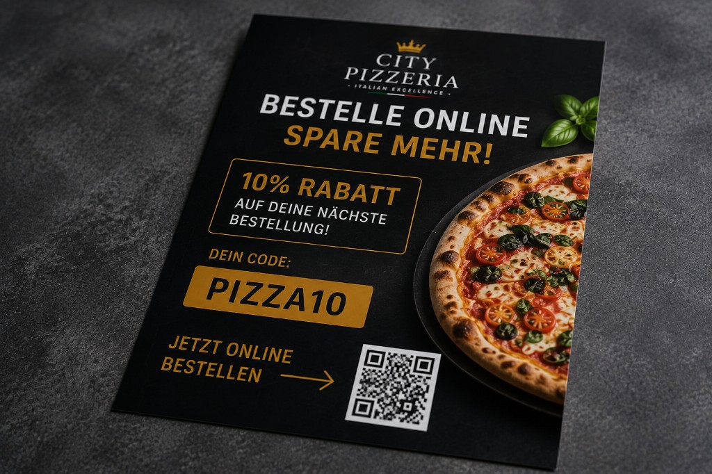 Werbe-Flyer mit Rabattcode