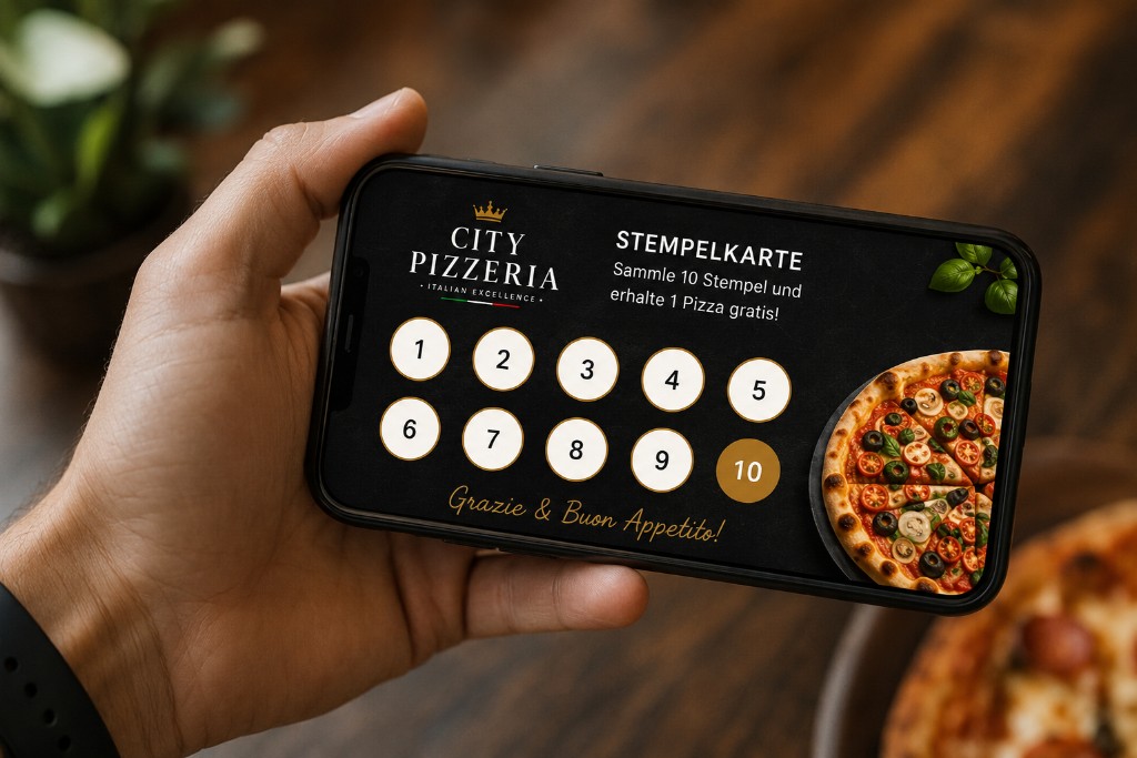 Digitale Stempelkarte auf dem Handy