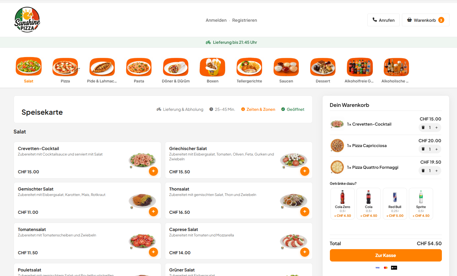 SunshinePizza.ch Referenz